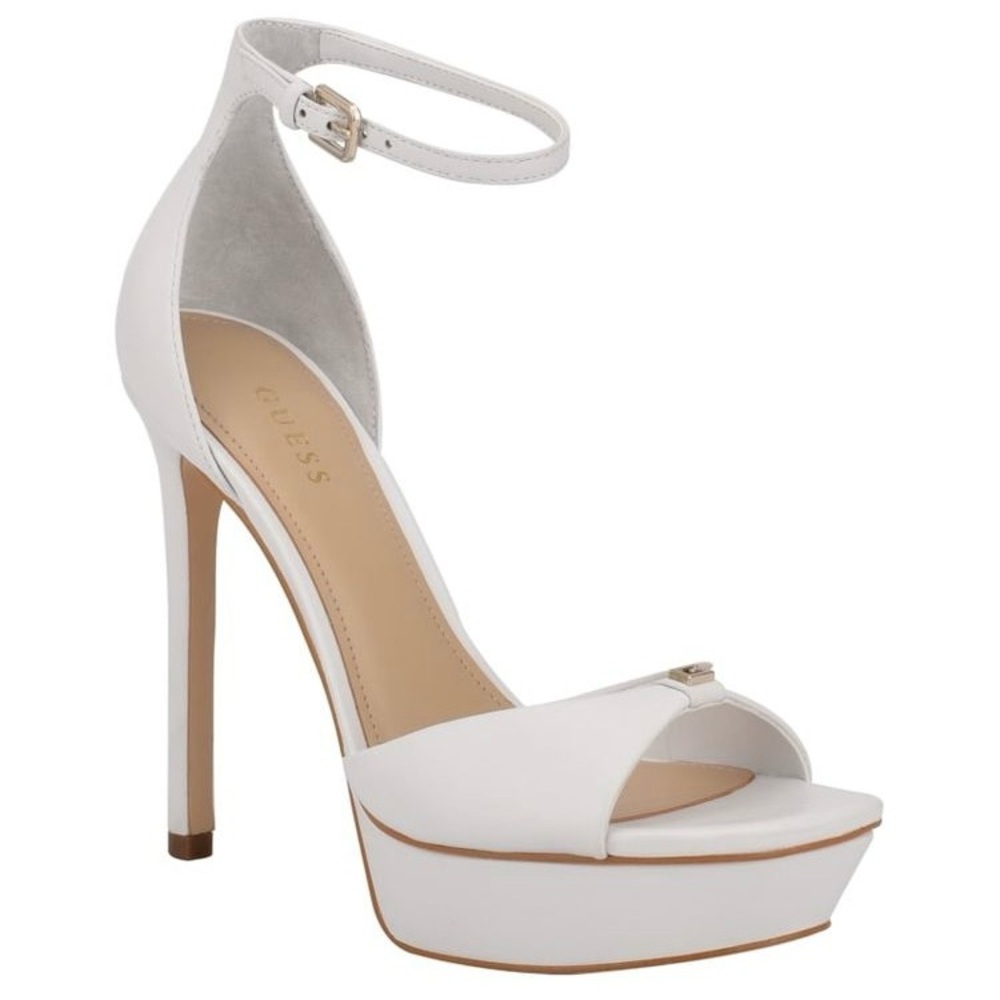 Guess White Ellsyn Platform Stiletto Sandals